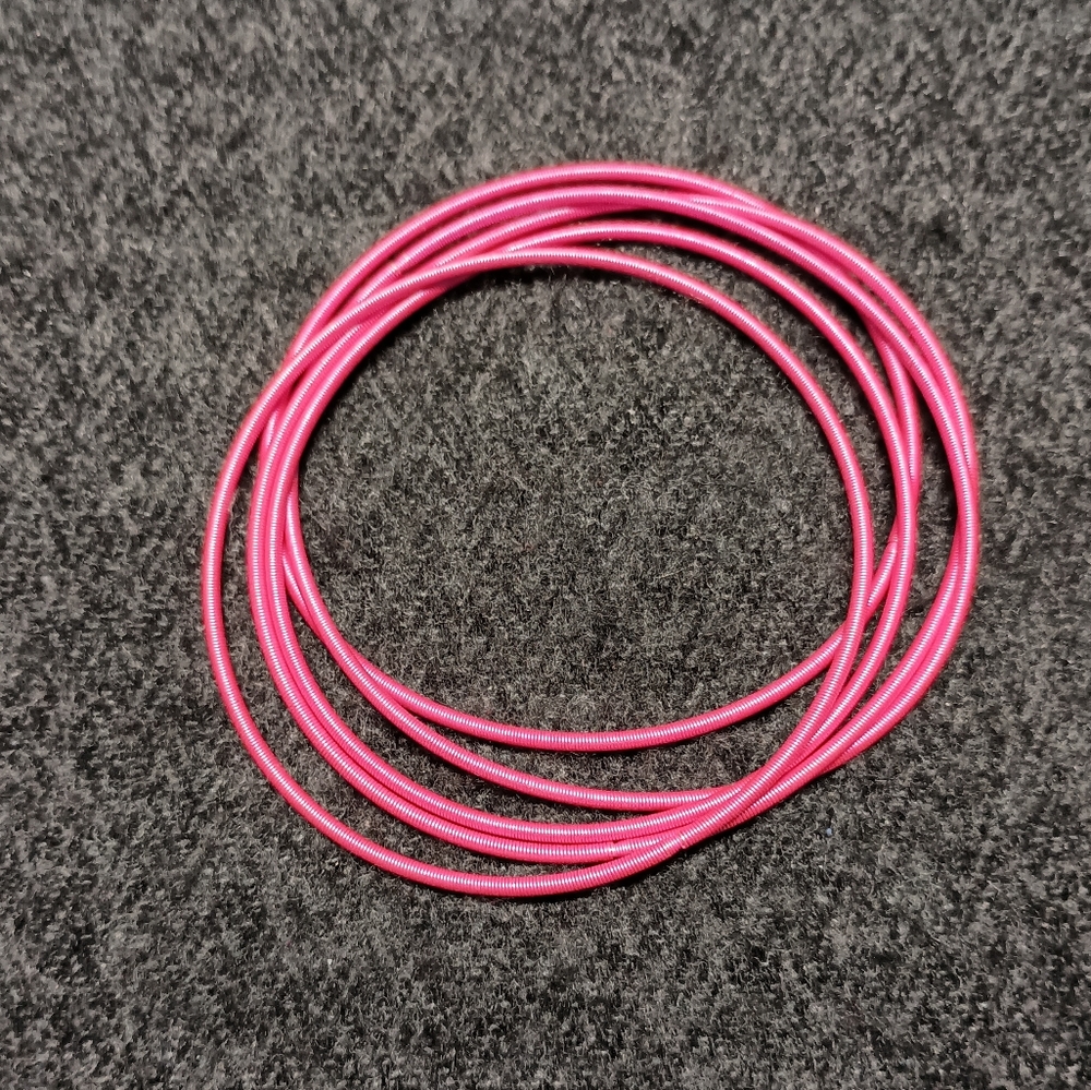 Guitar String Stretch Bracelets - Five (5) Coral